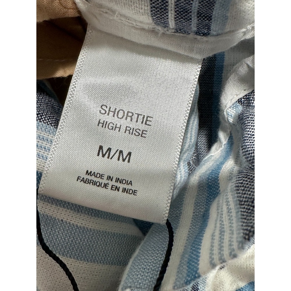 Express Shorts Womens Size Medium Blue Gray Striped Tie Off Paperbag New w/ Tags - Picture 6 of 8